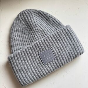 Acne Studios Grey Ribbed Beanie